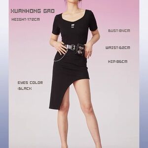 Brand New/ Elegant Black Asymmetrical Dress/Suggest for Small